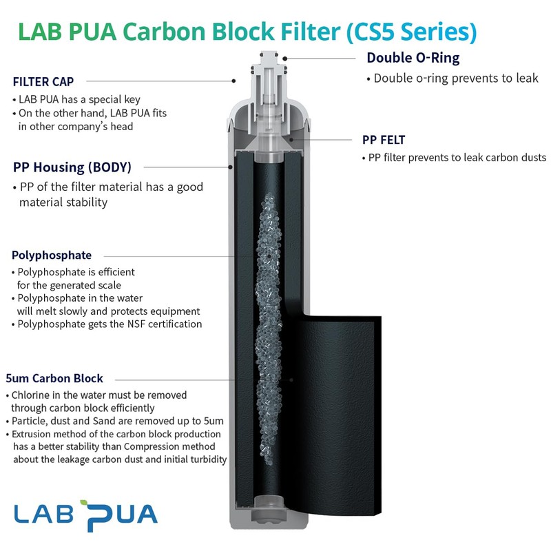 Lab Pua Residential Water Filter Kit with Faucet LPA-CS5-10 10