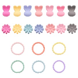 YUYUDEHM 60 PCS Small Flower and Rabbit Hair Clips, Baby Hair Clips Mini Claw Clips, 100 PCS Cute Bands for Women Girls