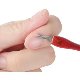 2 Pcs Red Practical Nail Art Tools Pedicure Cuticle Trimmer Remover Pusher Dead Skin Callus Removal Fork Creative and Exquisite Workmanship Beautiful, Cuticle Pushers