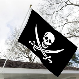 Pirate Flag Double Sided Jolly Roger Flags for Outside 3x5 Heavy Duty Jack Rackham Skull Bones Flags Cross Knife with 2 Brass Grommets for boa
