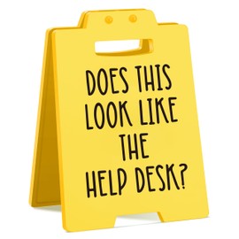 Funny Office Desk Sign – Sarcastic Cubicle Decor for Coworker, Boss, Employee – Gag Gift for Birthday, Christmas, or White Elephant