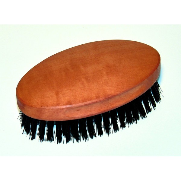 Men's Hairbrush Military Style, Oiled Pearwood, Boar's Bristles 2-1/2-Inches by 4-3/8-Inches, Nessentials