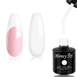 Gel Nail Polish with Nail Sponge French Manicure Set, Sponge Applicators, 1pc 8ml Gel White Nail Polish Soak Off, 30pcs Nail Sponges Chrome Nail Powder Applicator For DIY Nail Art Manicure Kit