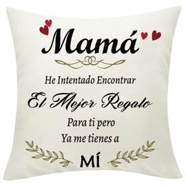 Sunia Funda de cojín 45 x 45 cm Regalos para mamá, Regalo Día de la Madre