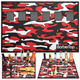 6 Magnetic Barber Mat, 12.5 x 19 Anti-Slip Barbershop Station Mats for Clippers, Salon Organizer Table Pad, Hairstylist Scissors Pad for Desktop Organization, Prevents Scratches