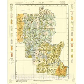 Historic Pictoric Map : Marinette County, Wisconsin 1909, Soil map, Wisconsin, Marinette County Sheet, Antique Vintage Reproduction : 24in x 30in