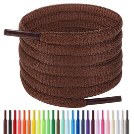 Handshop Half Round Shoelaces 1/4" - Oval Shoe Laces Replacements For Sneakers and Athletic Shoes Sports Brown 45.3 inch (115cm)