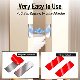 8 Pack Magnetic Cabinet Door Catch, Ultra Thin Cabinet Door Magnets, Adhesive Drawer Magnets to Stay Closed, Stainless Steel Cabinet Latch Easy Install
