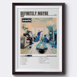OASIS Definitely Maybe Album Poster, Minimalist Music Poster, A3 Size (29.7 x 42 cm), Unframed