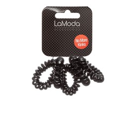 LaModa No-Kinks Ponytailers, Black, Pack of 5