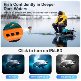 Underwater Camera for Fishing Portable Fish Finder Real Time Underwater Fishing Camera 100ft Long Cable,4.3" HD LCD Monitor&IR LED Night Vision Wide Angle Lens Kayak Lake Boat Ice Fishing Fish Camera