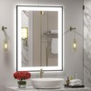 CHARMOR Framed LED Lighted Bathroom Mirror 24x32, Dimmable Vanity Mirror