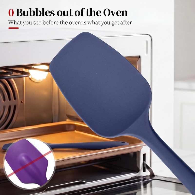 Lilybeam 600ºF Heat Resistant Silicone Spoon Spatula Set of 3,