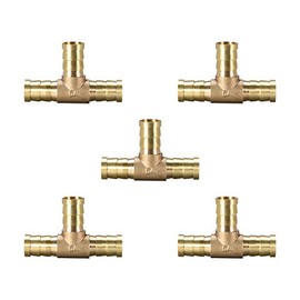 sourcing map 12mm or 1/2" ID Brass Barb Splicer Fitting,T-Shaped 3 Ways,Barb Hose Fitting Air Gas Water Fuel,Barbed Tee Connector,2pcs