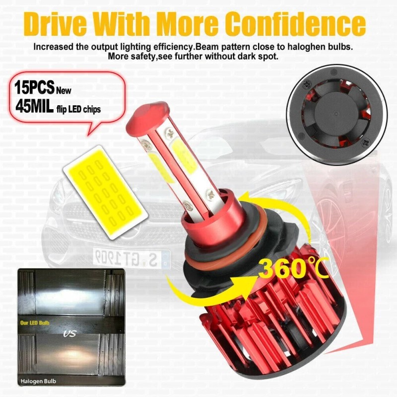 STONEBANKS 9005 9006 LED Headlights Kit Combo Bulbs 6500K High