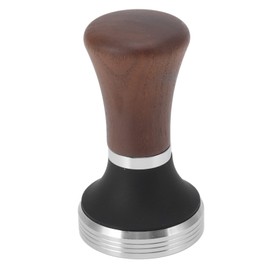 Coffee Tamper 51 mm, Premium Barista Espresso Masher, Stainless Steel, Flat Base, Pressure Tamper, Espresso Accessories with Wooden Handle