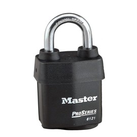 Master Lock 6121JAD Padlock, Key-Type, Professional, Outdoor, Weatherproof, Waterproof, Keyhole Cover, High Security, Body Width 2.1 inches (54 mm), Hanging Height 1.1 inches (29 mm), Security