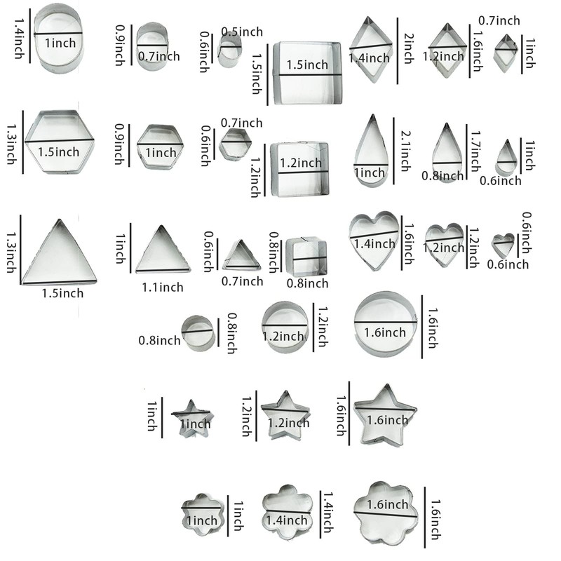 Mini Cookie Cutter Set - 30 Small Molds,Cookie Cutters, to