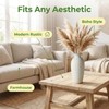 14.4 Inch Farmhouse Ceramic Vase for Pampas Grass, Off White