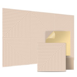 Art3d 6-Pack Self-Adhesive Acoustic Wall Panels for Home Décor, 24 x 24 Inch Soundproofing Panels for Office Studio Bedroom - High Noise Absorption Polyester Fiber, Camel