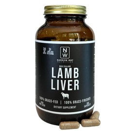 Narrow Way Nutrition - Lamb Liver Regeneratively Raised in New Zealand (180 Capsules), 100% Grass-Fed & 100% Grass-Finished, 30 Day Supply at 6 Capsules Daily (Kosher Bovine Gelatin Capsules)