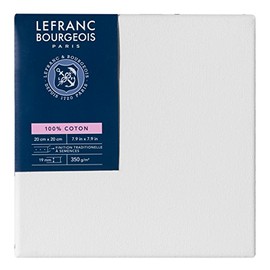 Lefranc & Bourgeois Series 11129 Classic Stretcher Frame 100% Cotton 350 g/m² Archival Quality Acid-Free for Increased Durability Primed 20 x 20 cm