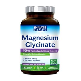 Innate Vitality 2 PACK, Magnesium Glycinate 500 mg, Chelated, 120 Veggie caps (240 total!)