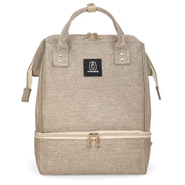 MOMIGO Breast Pump Backpack - Cooler and Moistureproof Bag Double Layer for Mother Outdoor Working Backpack with USB Charging Port, Large (Khaki)