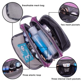 Small Nylon Toiletry Kit Bag, Lightweight Shaving Bag for Men and Women