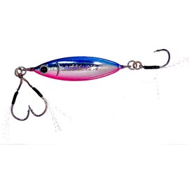 ZEAKE Metal Jig S Bit, 30 g (1.1 oz), SB005, Blue Pink