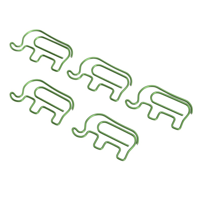 100pcs Paper Clip Cute Elephant Shaped Stainless Steel Paper Clip