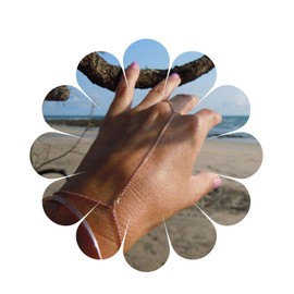 Yheakne Boho Crystal Finger Bracelet, Silver Slave Bracelet, Finger Chain Bracelet, Minimal Ring Bracelet, Everyday Bracelet, Hand Chain Jewellery for Women and Girls (Silver), Crystal