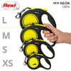 FLEXI Automatic Leash, Small (5m), Negro/Amarillo Reflejante