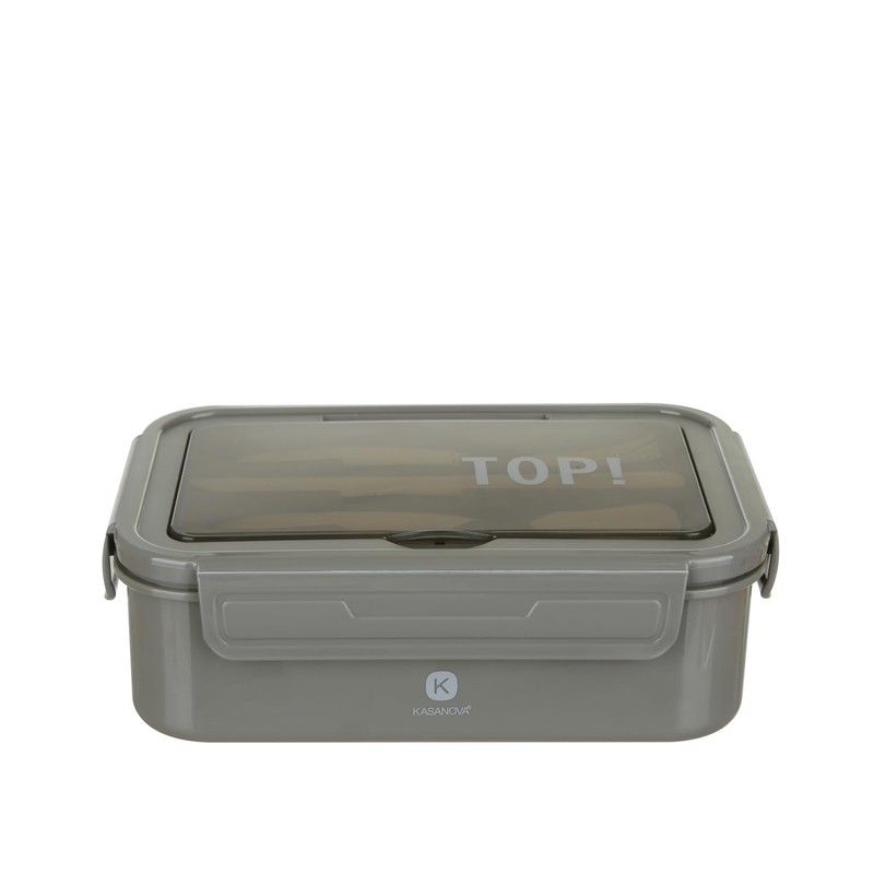 KASANOVA LUNCHBOX MIT BESTECKAUFSATZ GRAU