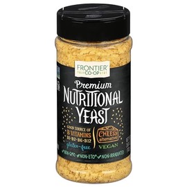 Frontier Co-op Premium Nutritional Yeast Flakes, 3.6 oz. - Vegan, Gluten-Free, Kosher, Non-Irradiated Seasoning, Dairy-Free Cheese Flavor, Rich in B Vitamins