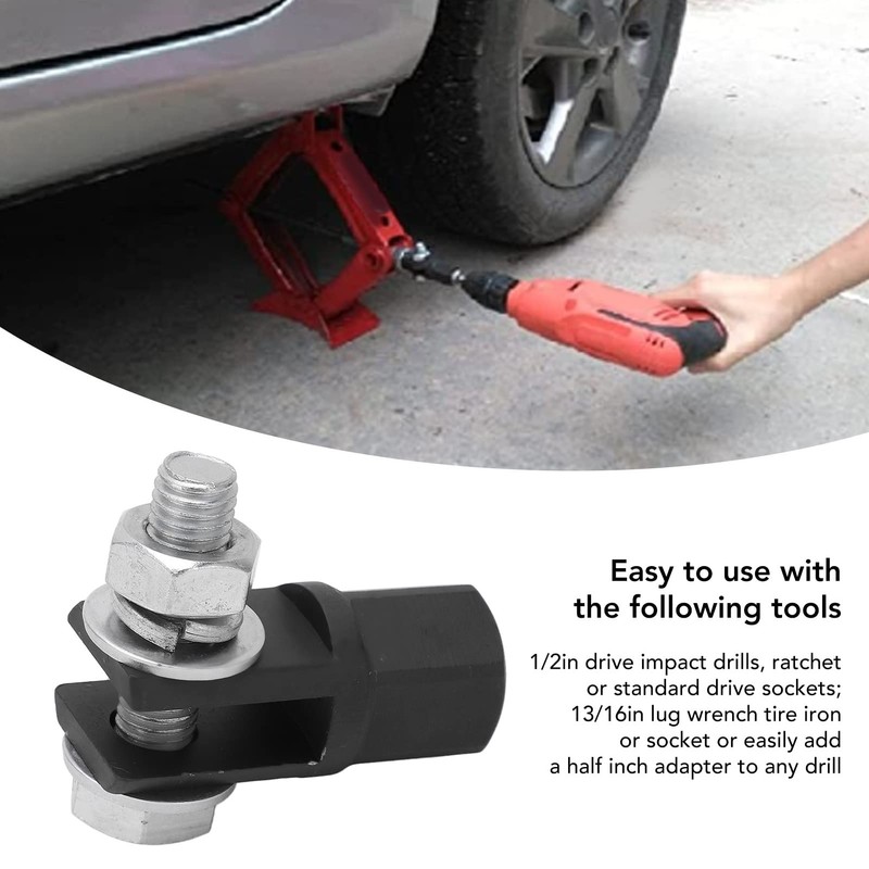Scissor Jack Adapter, High Strength Universal Scissor Jack Drill Adapter