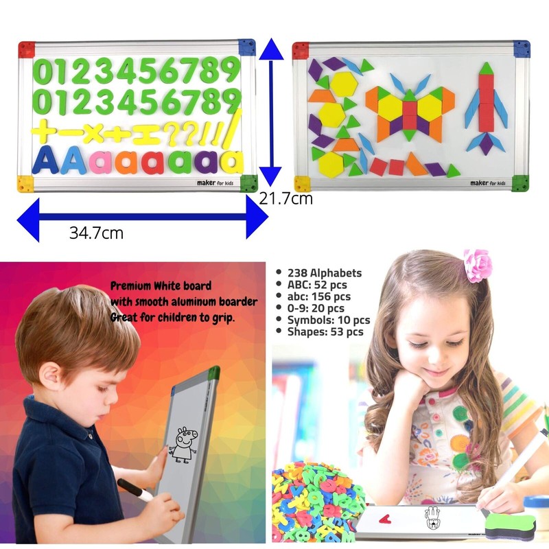 291Pcs ABC Magnets Board Magnetic Letters Numbers and Shapes Maker