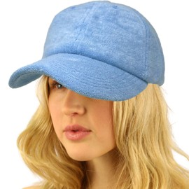 CC Everyday Unisex Light Plain Blank Baseball Sun Visor Solid Cap Dad Hat (Terry Cloth Blue)
