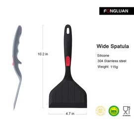 FONGLUAN Silicone Wide Turner/Spatula Kitchen Spatulas Nonstick Cookware for Cooking & Serving Heat-Resistant BPA Free Cooking Utensils