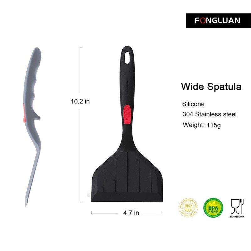FONGLUAN Silicone Wide Turner/Spatula Kitchen Spatulas Nonstick Cookware for Cooking