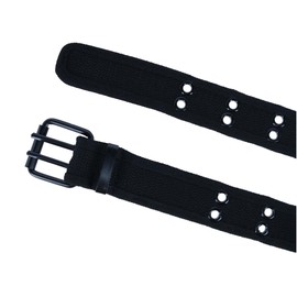 CTM Kids 2 Hole Roller Buckle Canvas Belt, Medium, Black