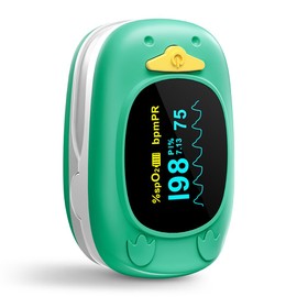 HOLFENRY Kids Finger Pulse Oximeter, Paediatric Blood Oxygen Monitor SpO2 & Pulse Rate with TFT Screen, Accurate Fast Reading Oximeter for Children & Toddlers (2+ Years), 2x AAA Batteries Included