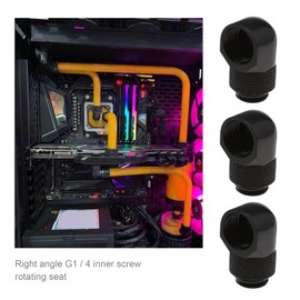 EMSea 4pcs G1/4inch 90 Degree Fitting Male to Female Extender Water Cooling Fittings