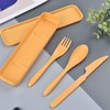 Noewmub Plastic Cutlery Reusable Set, 1 Set Travel Cutlery with