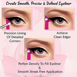 Plantillas para delineador de ojos, lápiz reutilizable, gel de maquillaje impermeable, puntas líquidas, para principiantes, sombra de ojos, cejas, uso de brochas, juego de brochas, sacapuntas, delineador negro, punta de ala en ángulo pequeño