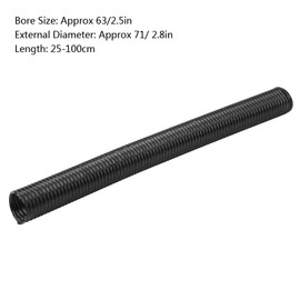 Air Filter Hose 60 mm - Car Modified Air Intake Line Universal Flexible Car Intake Pipe Expansion Pipe Hose (Black) (63 mm)