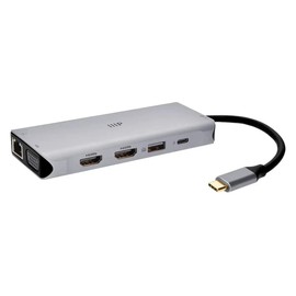 Monoprice 12-in-1 Dual-HDMI + VGA MST Triple Monitor Docking Station, Dual 4K HDMI, VGA, 5Gbps USB‑A, Gigabit Ethernet, SD/MicroSD Readers, 100W PD, 3.5mm Dual Audio/Microphone Jack