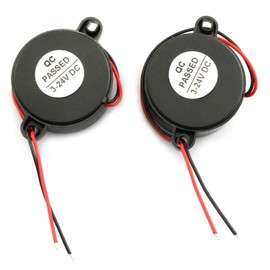 RuiLing 2-Pack DC 3-24V 85 dB Active Piezo Buzzer Piezoelectric Sound Beeper Intermittent Sound Car Accessries Black