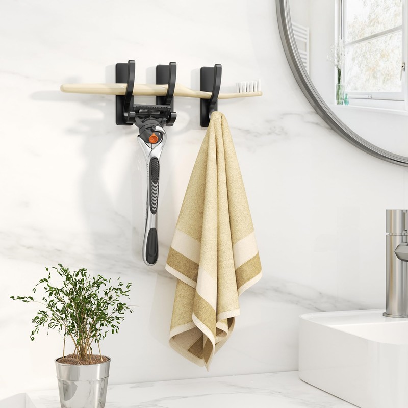 Adhesive Wall Hooks for Towels Coats - Stick On Hooks