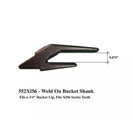 Quality Aftermarket 1 Ex, Backhoe, Skid Bucket Weld-on Shank, Tooth, Pin, 3/4" Lip- 552X156, X156